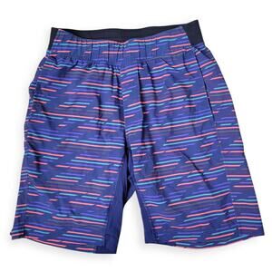 Lululemon T.H.E Men Running Shorts Blue/Orange Shorts Men Sz Small